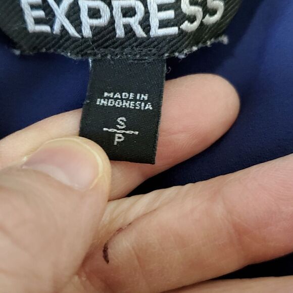 Express Blue Short Sleeve Blouse - Picture 5 of 7